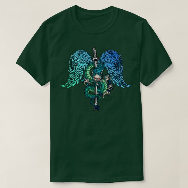 Camiseta Dragão Espada Anjos (Frente do Design)