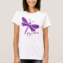 Camiseta Dragão estilizado roxo com minha t-shirt