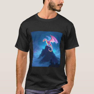 Camiseta Dragão Fantasia envolto em Névoa