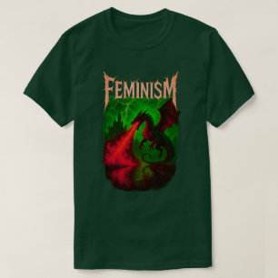 Camiseta Dragão Feminista Empoderamento Feminista Gótico