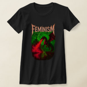 Camiseta Dragão Feminista Empoderamento Feminista Gótico