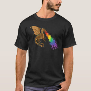 Camiseta Dragão Flamejante Gamer Gay Lgbtq Fantasia Nerd R