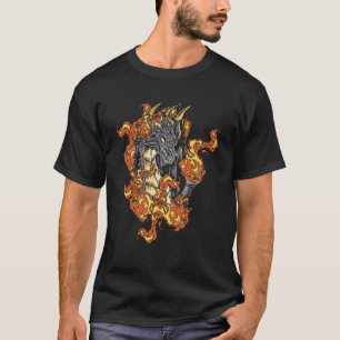 Camiseta Dragão-Fogo com incêndio de dragão e respiração de
