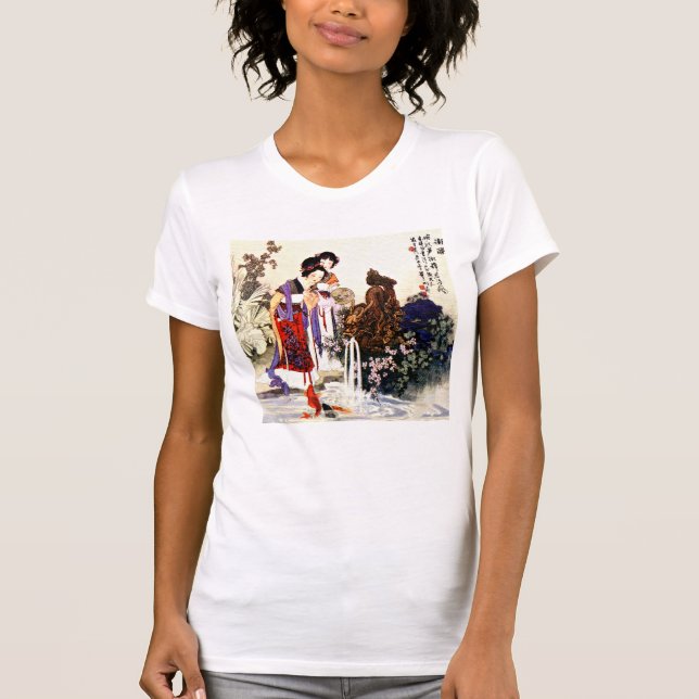 Camiseta Dragão: Fonte de T-Shirt Básico para Mulheres (Frente)