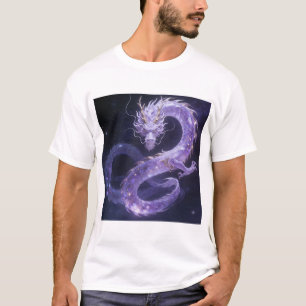 Camiseta Dragão Galáxia Roxa   Dragão Cósmico Místico Fant