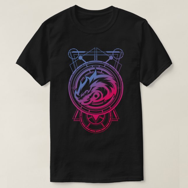 Camiseta Dragão Geométrico (Frente do Design)
