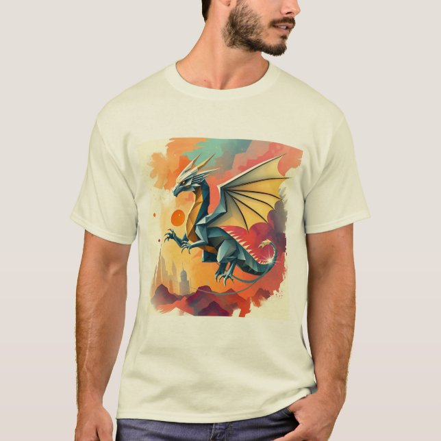Camiseta Dragão geométrico (Frente)