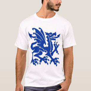 Camiseta Dragão Heráldico 01 - Azul Naval