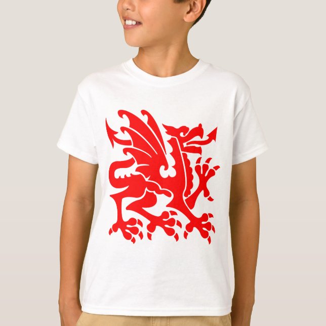 Camiseta Dragão heráldico 01 - vermelho (Frente)
