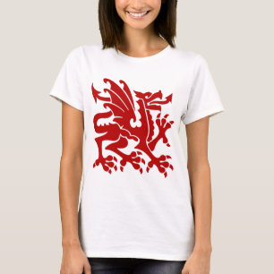 Camiseta Dragão heráldico 01 - vermelho do rubi