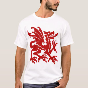 Camiseta Dragão Heráldico 01 - Vermelho Ruby