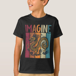 Camiseta Dragão Japonês Imagine Homens Míticos Retro Fantas