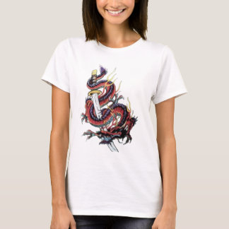 Camiseta Dragão japonês Katana de Sui Riu