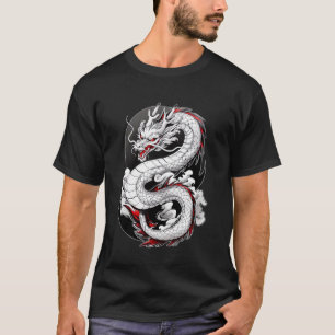 Camiseta Dragão Japonês Nas Nuvens Homens Mulheres Mitológi