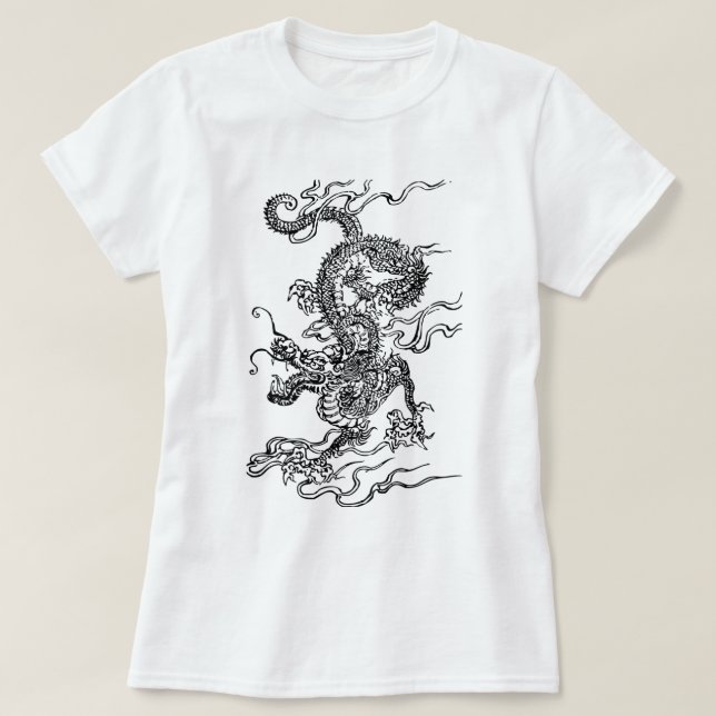 Camiseta Dragão japonês - no estilo chinês (Frente do Design)