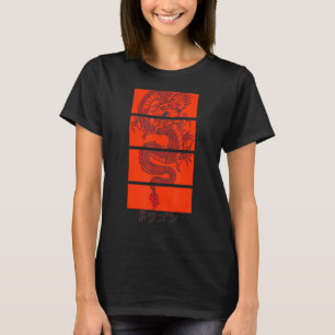 Camiseta Dragão japonês Personagens japoneses Kanji