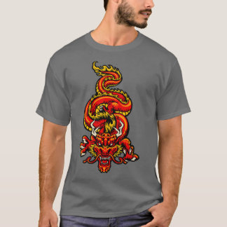 Camiseta Dragão japonês retrô