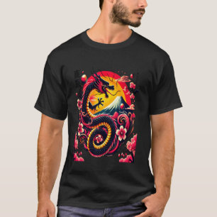 Camiseta Dragão Japonês Tóquio Estilo Retro Asiático 80s