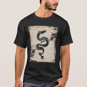 Camiseta Dragão japonês trabalho de arte japonês Retro 5