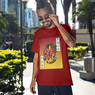 Camiseta Dragão Japonês Vintage Com Tatuagem