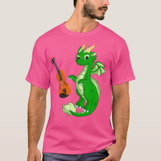 Camiseta Dragão Jogando Violino Engraçado Bom Dragão Violin