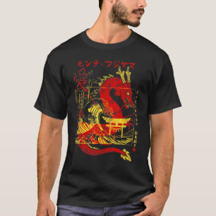 Camiseta Dragão Kanji Dragon Com Torii Japonês