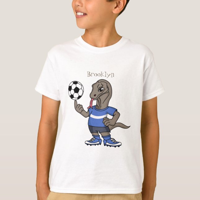 Camiseta Dragão Komodo engraçado bonito jogando cartoon de  (Frente)