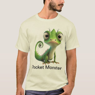 Camiseta Dragão-Komodo-Pocket - Réptil Cute Incansável