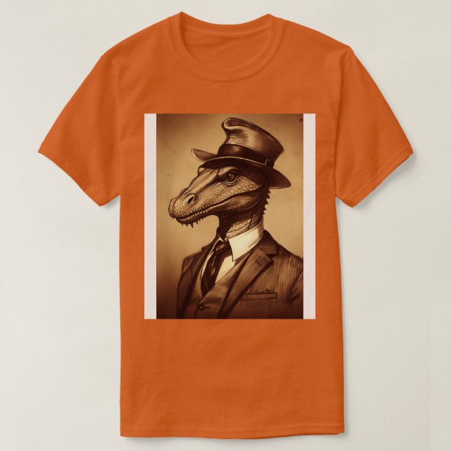 Camiseta Dragão legal em Suit and Hat (Frente do Design)