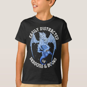 Camiseta Dragão leitor facilmente distraído por amante de l