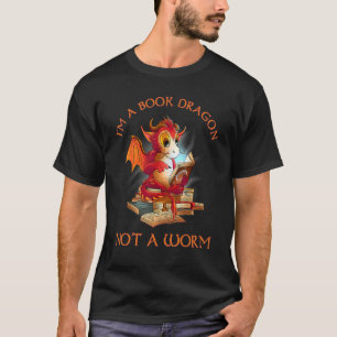Camiseta Dragão Lendo Livros Biblioteca Livros Livros Dragã