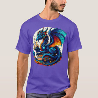 Camiseta Dragão Lendo um Livro de Livros