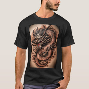 Camiseta "Dragão Majestade: Uma Sinfonia de Tinta Chinesa"