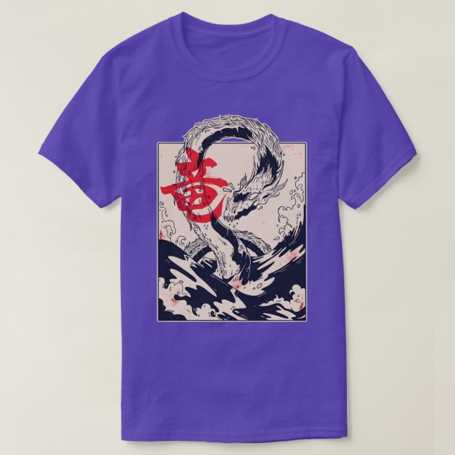 Camiseta Dragão marítimo japonês (Frente do Design)