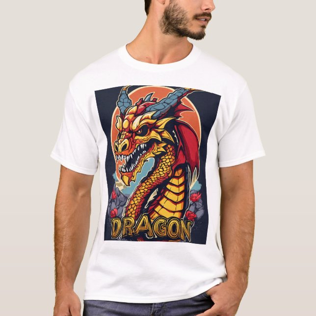 Camiseta Dragão Masculina - Respiração majestosa (Frente)