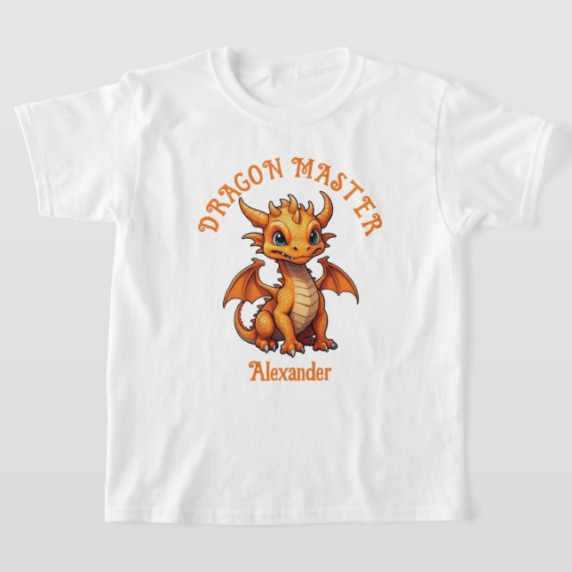 Camiseta Dragão Mestre Cute Laranja Dragão Personaliza (Postura )