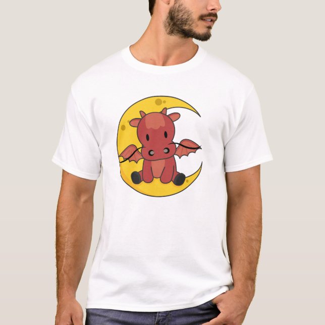 Camiseta Dragão Moon Good Night Dragon Fantasy (Frente)