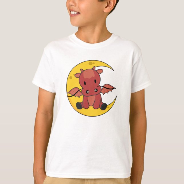 Camiseta Dragão Moon Good Night Dragon Fantasy (Frente)