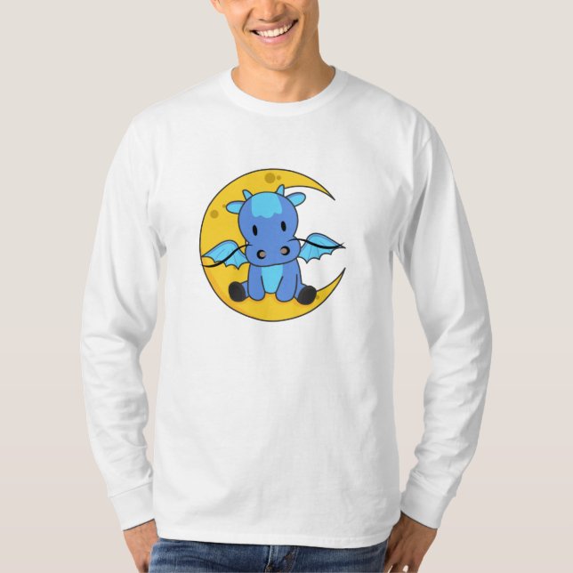 Camiseta Dragão Moon Good Night Dragon Fantasy (Frente)