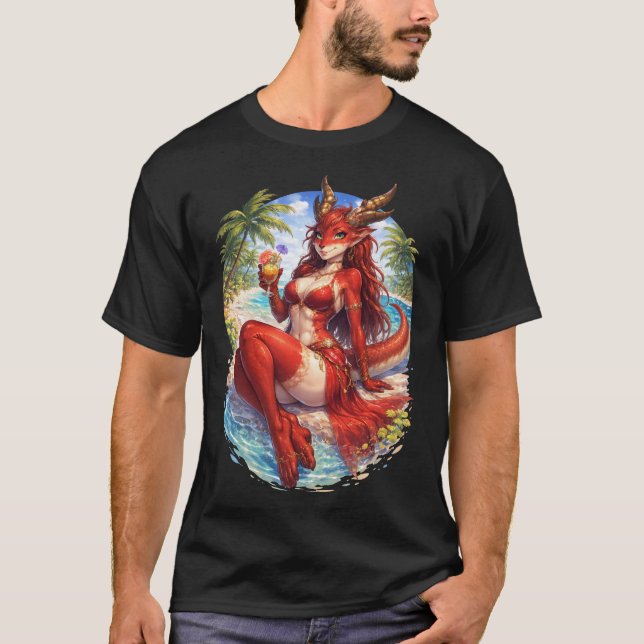Camiseta Dragão na praia (Frente)