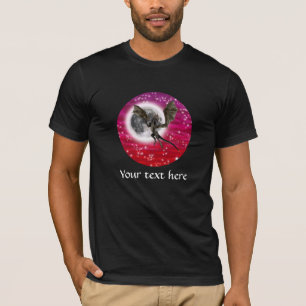 Camiseta Dragão Negro - Criatura Fantástica Mítica Céu Verm