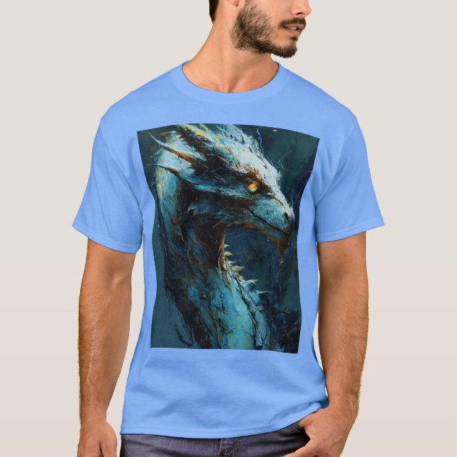 Camiseta Dragão óptico místico animal (Frente)