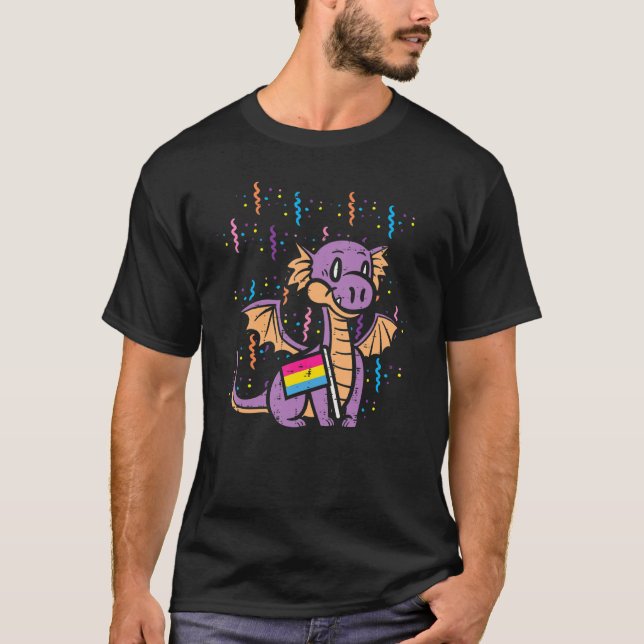 Camiseta Dragão Pan Orgulho Mês Lgbtq Ally L (Frente)