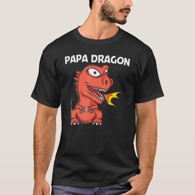 Camiseta Dragão Para Criaturas De Fogo De Pai (Frente)