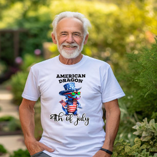 Camiseta Dragão Patriótico de Óculos Escuros