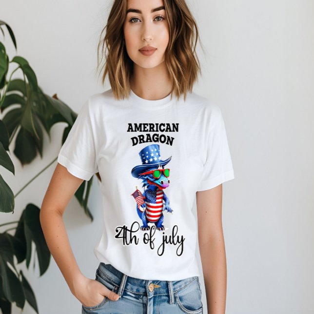 Camiseta Dragão Patriótico em Shades (Criador carregado)