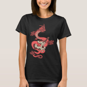 Camiseta dragão poderoso roupas estéticas de lagarto chinês