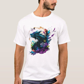 Camiseta Dragão Preto Kawaii