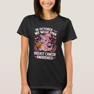 Camiseta Dragão Rosa Em Outubro Vestimos Cancer Rosa