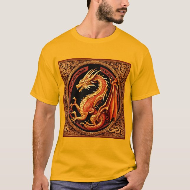 Camiseta Dragão simboliza T-Shirt masculino (Frente)